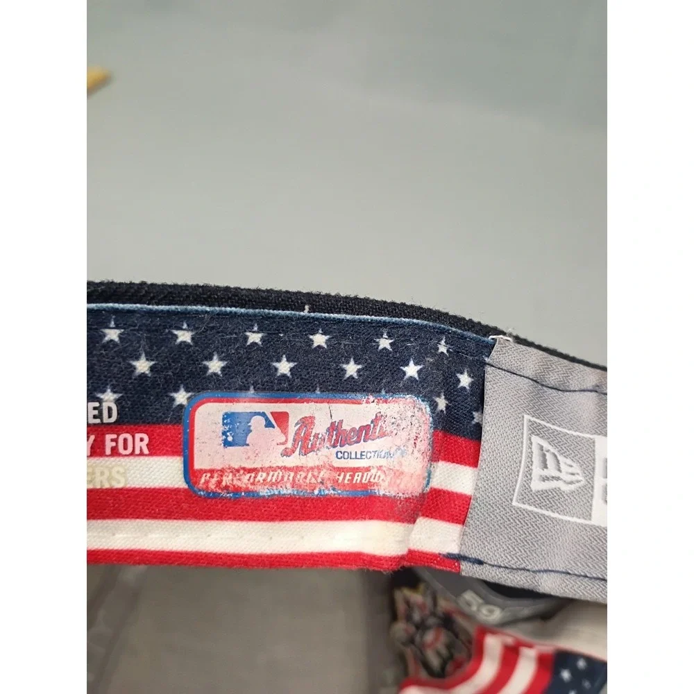 Chicargo Cubs Fitted Hat 7 Uesd Era 59 Fifty Fourth Of July American Flag Cap